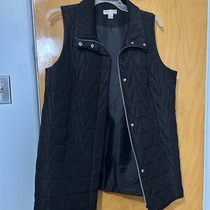 Christopher & Banks Black Quilted Vest
